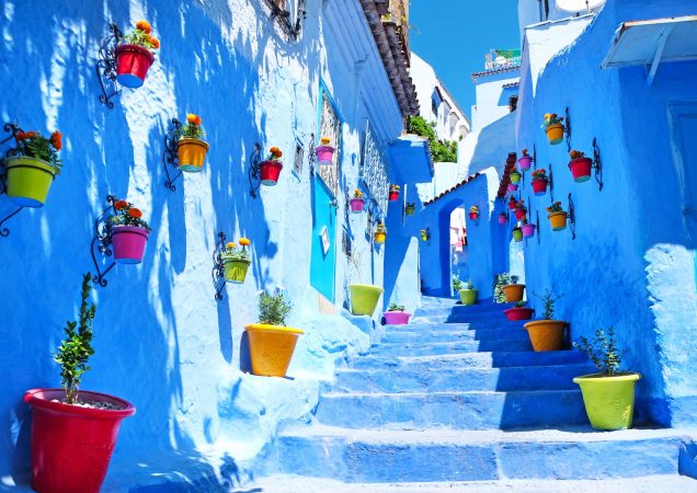 modré město chefchaouen, uličky chefchaouenu