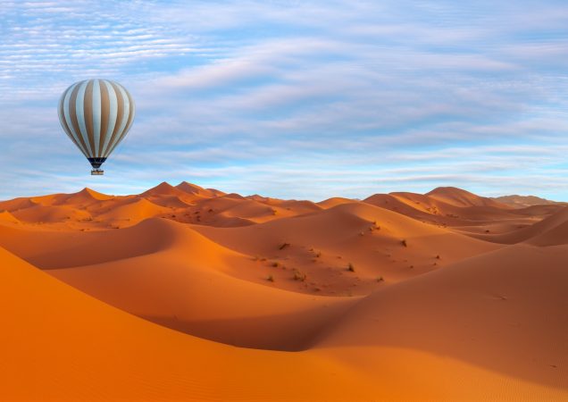 sahara, maroko, let balonem nad saharou