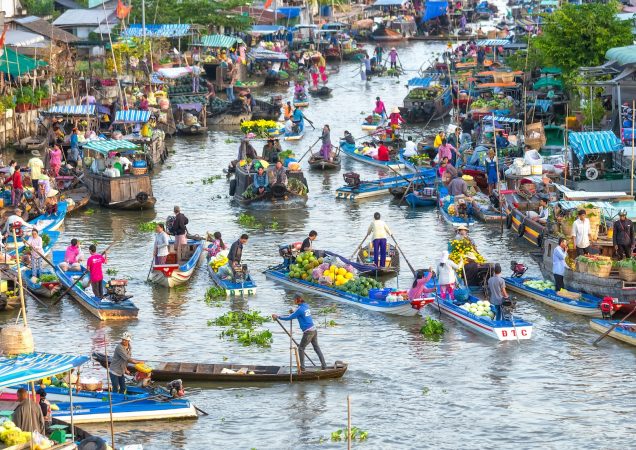 mekong vietnam, delta mekongu, vodní trhy mekong